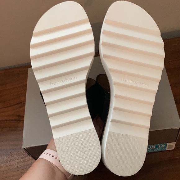 Franco Sarto Black Wedge Sandals Size 10 - Picture 3 of 3